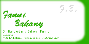 fanni bakony business card